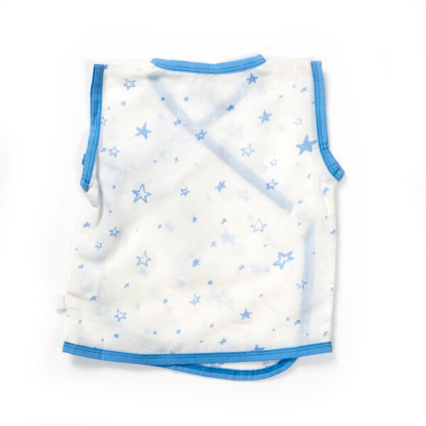 Unisex Printed 100%Organic Cotton Newborn Essentials Stars Zabla (????) Set Pack of 3 -White - Image 4