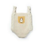 Unisex Printed 100%Organic Cotton baby sweater bodysuits with embroidered pocket- Offwhite