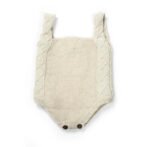 Unisex Printed 100%Organic Cotton baby sweater bodysuits with embroidered pocket- Offwhite - Image 4