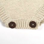 Unisex Printed 100%Organic Cotton baby sweater bodysuits with embroidered pocket- Offwhite - Image 3