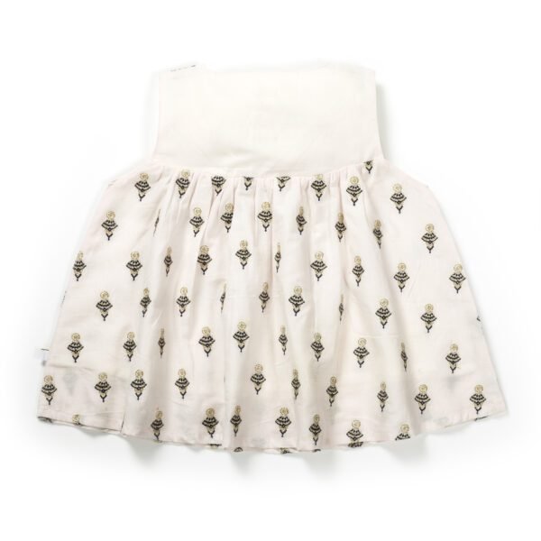 Girls Embroidered Printed 100% Organic Cotton Festive embroidered Top and Dhoti set-Baby Pink - Image 4