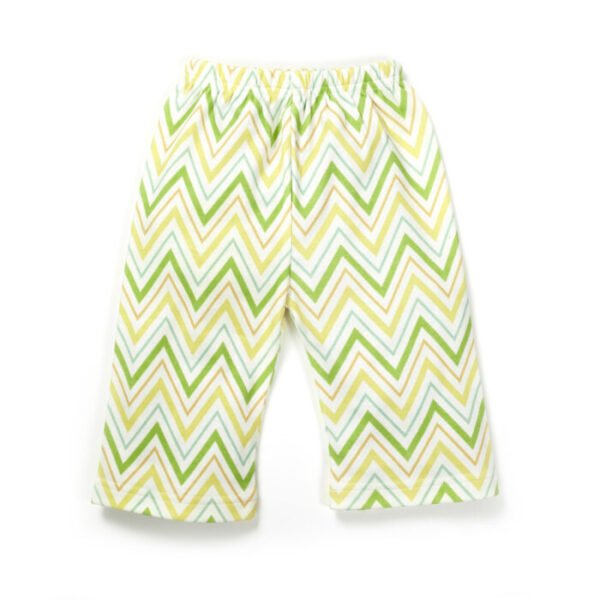 Girls Printed 100%Organic Cotton Festive Summer Sleeveless Top with Palazzo set-Light Green and Yellow - Image 4