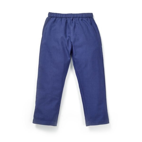 Boys Printed 100% Organic Cotton Ethnic Elephant design Collar Kurta and Pajama Set-White and Navy - Image 5