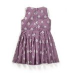 Girls Printed 100%Organic Cotton Festive Summer Frock with Silver glitter-Purple - Image 2