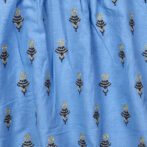Girls Embroidered Printed 100% Organic Cotton Festive embroidered Top and Dhoti Style Bottoms-Blue and Pink - Image 4