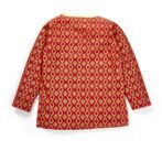 Girls Graphic Printed 100%Organic Cotton Festive Summer Kurta and Dhoti set with Glitter Print-Red and Yellow - Image 4