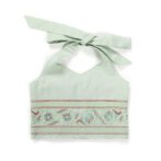 Girls Printed 100%Organic Cotton Festive Skirt with Haulter neck blouse and shaded Dupatta- White and Light Green - Image 6