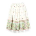 Girls Printed 100%Organic Cotton Festive Skirt with Haulter neck blouse and shaded Dupatta- White and Light Green - Image 8
