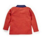 Boys Embroidered 100% Organic Cotton T-shirt with Giraffe applique-Red - Image 3