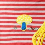 Unisex Stripes Embroidered 100%Organic Cotton Baby Blanket - White and Red - Image 2