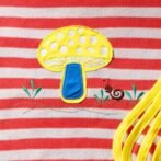 Unisex Stripes Embroidered 100%Organic Cotton Baby Blanket - White and Red - Image 3