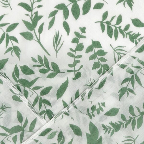 Pranava Unisex 100%Organic Cotton Leaf Printed Wrap - White - Image 3