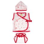 Unisex Printed 100%Organic Cotton Star Zabla - White and Red