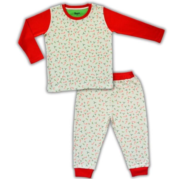 Pranava 100% Organic Candy printed Tee and Pant set for both Boys and Girls. - Image 1