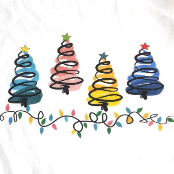 Pranava 100% Organic Cotton Unisex Full Sleeve Xmas Printed T-shirt and Stripe Pant Set - Red & Navy - Image 6