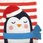 Pranava 100% Organic Unisex Red LS tee & Navy pant with Festive Penguin Graphics - Image 4