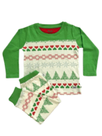 Pranava 100% Organic Unisex Xmas graphics Printed Long sleeve tee and Bottom set - Image 2