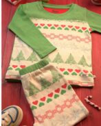 Pranava 100% Organic Unisex Xmas graphics Printed Long sleeve tee and Bottom set