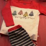 Unisex 100% organic soft Red full Sleeve Tee & Pant set with Xmas Tree print