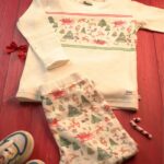 Pranava 100% Organic Soft Unisex Xmas printed full sleeve tee and Pant set