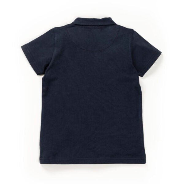 Kids Boys Embroidered 100% Organic Cotton T-Shirt - Turquoise Blue - Image 3