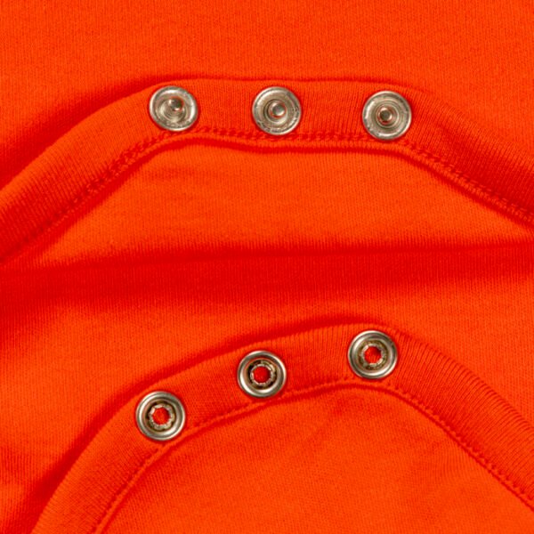 Unisex Graphic Printed 100% Organic Cotton Bodysuit - Orange Red and Yellow - Image 4