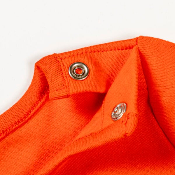 Unisex Graphic Printed 100% Organic Cotton Bodysuit - Orange Red and Yellow - Image 5