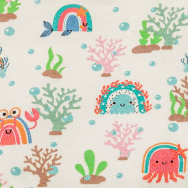 Unisex Printed 100% Organic cotton Bodysuit - White and Orange - Image 4