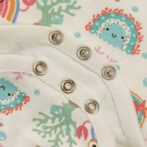 Unisex Printed 100% Organic cotton Bodysuit - White and Orange - Image 5