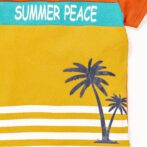 Kids Boys Printed 100%Organic Cotton T- shirt - Orange and Yellow - Image 3