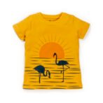 Kids Boys Printed 100%Organic Cotton T-Shirt - Yellow and Black - Image 2