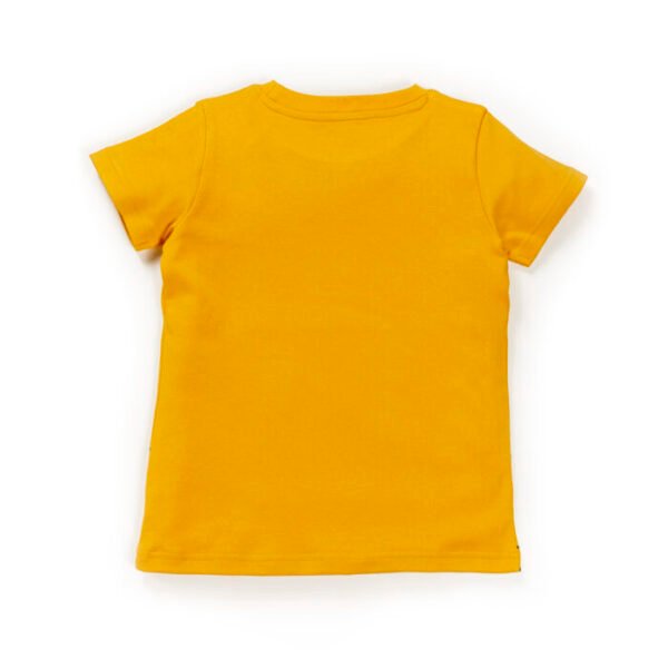 Kids Boys Printed 100%Organic Cotton T-Shirt - Yellow and Black - Image 4