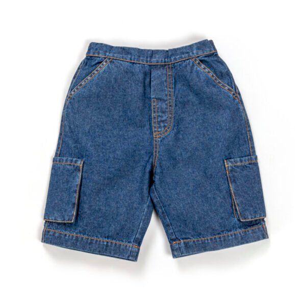 Kids Boys Graphic Printed 100%Organic Cotton Top and Shorts - Red and Denim - Image 5