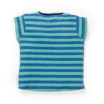 Kids Girls Stripes and Printed 100%Organic Cotton Top and Skirt Set - Navy Blue and Liberty Blue - Image 4
