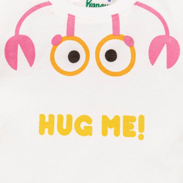 Unisex Baby Printed 100% Organic Cotton T-Shirt - White and Pink - Image 4