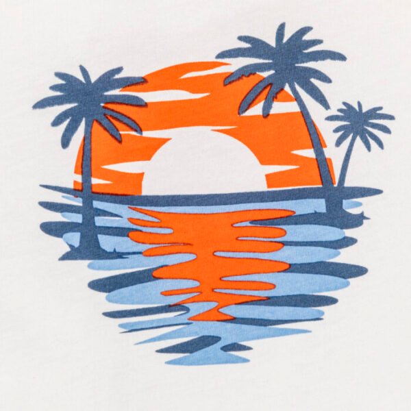 Kids Boys Printed 100%Organic Cotton T- Shirt - White and Blue - Image 4