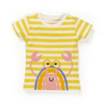 Unisex Baby Printed and Stripes 100% Organic - Yellow and White - Image 2
