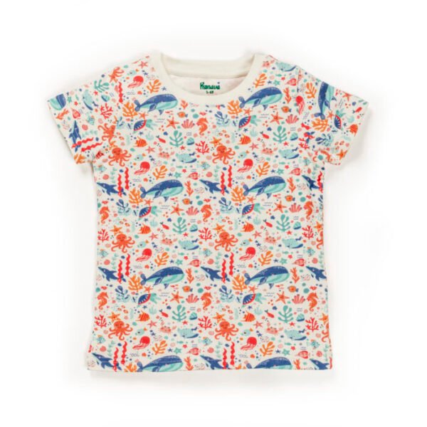 Kids Boys Printed 100%Organic Cotton T-Shirt - White - Image 2