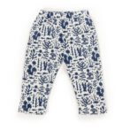Unisex Baby Printed 100%Organic Cotton Pants - Dark Blue and White - Image 3
