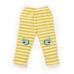Kids Girls Stripes and Printed 100%Organic Cotton Leggings - White and Yellow - Image 2