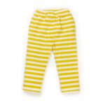 Kids Girls Stripes and Printed 100%Organic Cotton Leggings - White and Yellow - Image 3