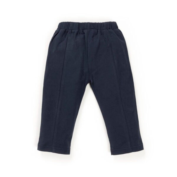 Baby Girls Embroidered 100% Organic Cotton Leggings - Bugle Blue - Image 4