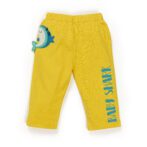 Unisex Baby Printed 100% Organic Cotton Shark Pants - Lemon Yellow - Image 2