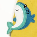 Unisex Baby Printed 100% Organic Cotton Shark Pants - Lemon Yellow - Image 4