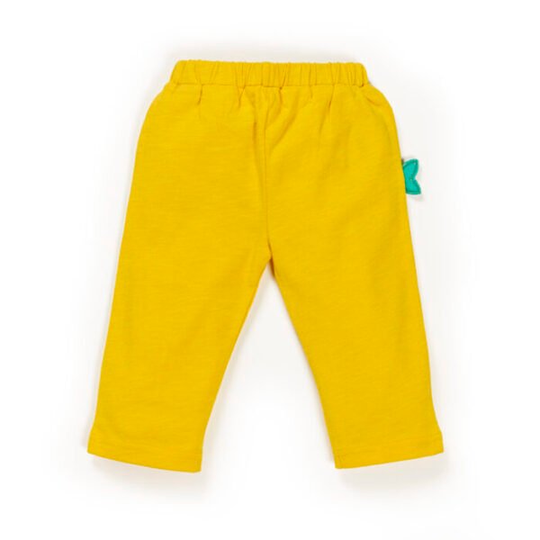 Unisex Baby Printed 100% Organic Cotton Shark Pants - Lemon Yellow - Image 3