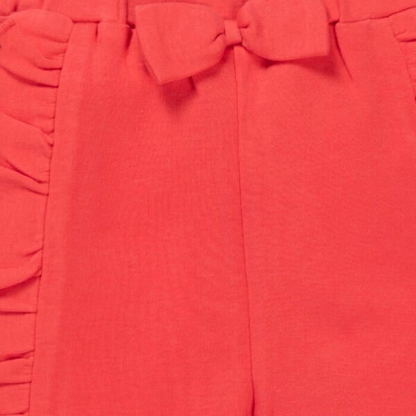 Baby Girls 100%Organic Cotton Leggings with frills - Dark Pink - Image 3