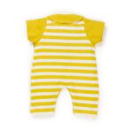 Unisex Baby Stripes and Embroidered Printed 100% Organic Cotton Romper - Yellow and White Stripes - Image 4