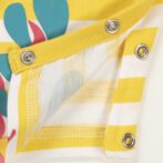 Unisex Baby Stripes and Embroidered Printed 100% Organic Cotton Romper - Yellow and White Stripes - Image 6
