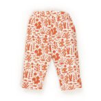 Unisex Baby Printed 100% Organic Cotton Pants - Orange and White - Image 2