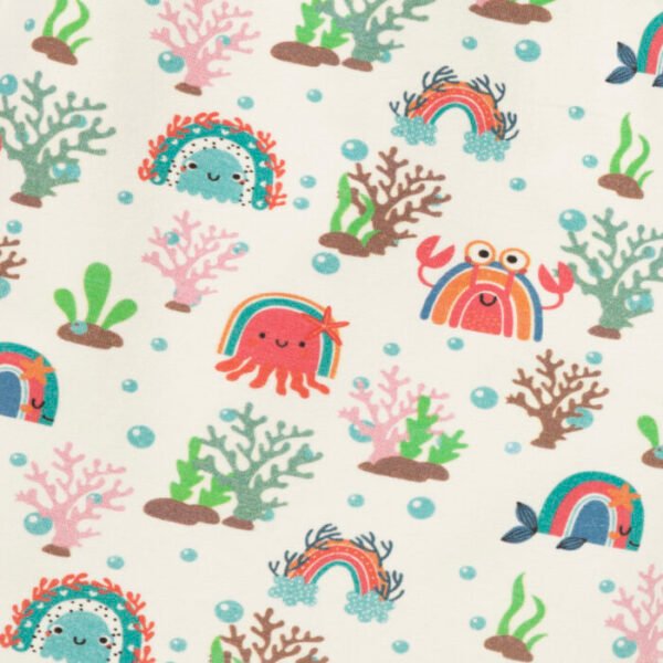 Kids Girls Printed 100% Organic Cotton Shorts - White - Image 3